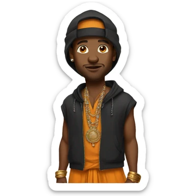 Black rapper in indian clothing sticker