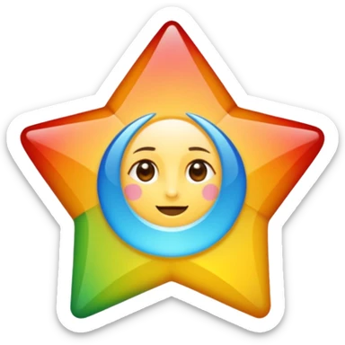 Une étoile de toutes les couleurs avec marqué à l’intérieur *Lia* ￼ sticker