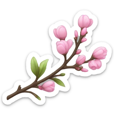 Delicate twig with pink buds sticker