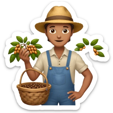 granjero de cafe full body  sticker