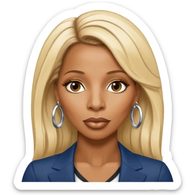 Mary J Blige with long blonde hair sticker