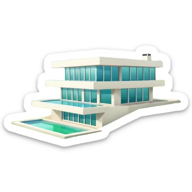 modern house on the hill, with a pool ON THE HILL WITH VIEW OF THE CITY sticker