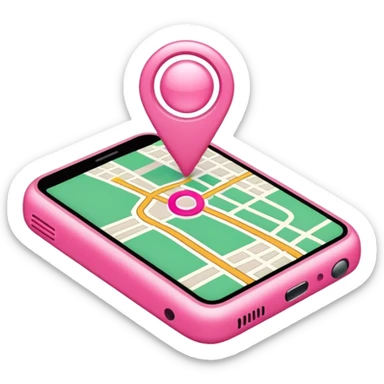 pink big gps map lines sticker