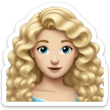 Princess Aurora blonde curly hair and bangs  sticker