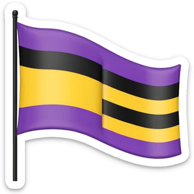 Nonbinary pride flag that goes from the top (black, white ,yellow) to the end (purple) sticker