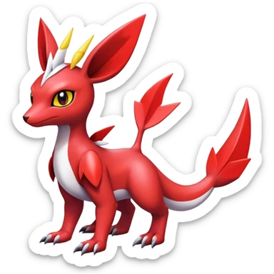  Cute Shiny Exotic Colorful Guilmon-Latias-Koraidon-Umbreon-Fakémon-hybrid-creature (full body)  sticker