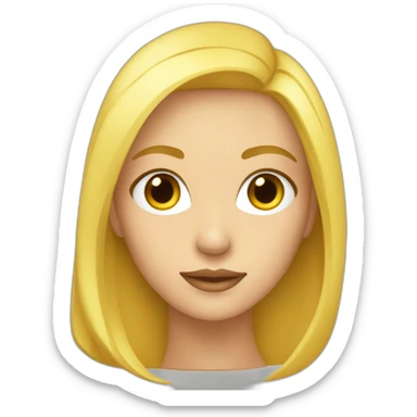 femme aux cheveux blond lisse et au yeux jaune sticker