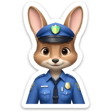 judy hopps with police suit from zootopia, pixar sticker