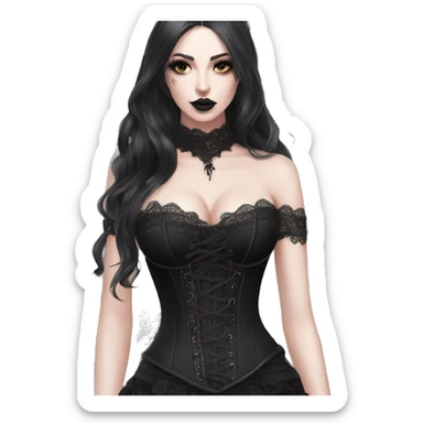 gothic lace corset black sticker