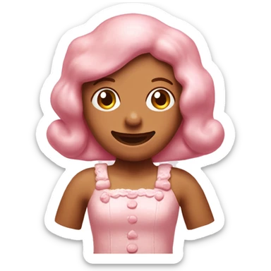 pastel pink gingerbread girl realistic with light bread  sticker