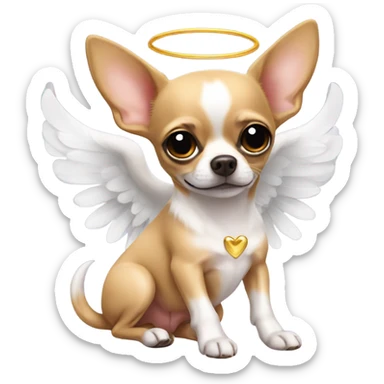 chihuahua with angel wings cupid sticker