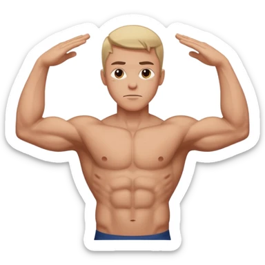 A person with the arms opened and extended forming a cross with their arms and body sticker