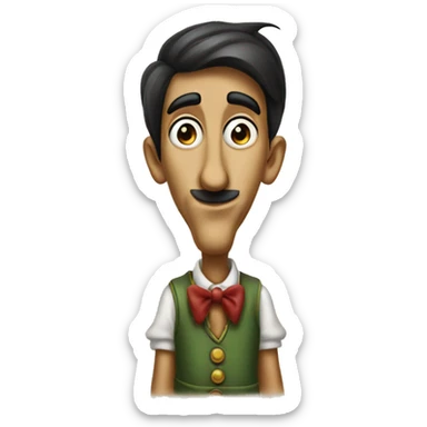 Pinocchio with a big long nose  sticker