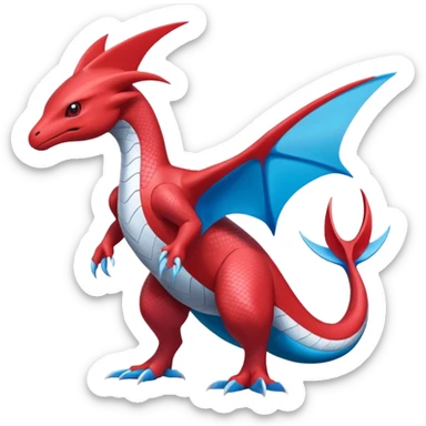 Latias-Salamence-Koraidon-Fakémon-hybrid-creature (full body)  sticker
