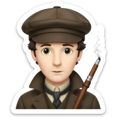 Sherlock Holmes with deerstalker hat without mustache and cigarette  sticker