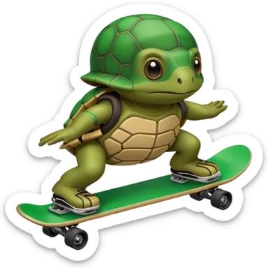 Tartaruga andando de skate sticker