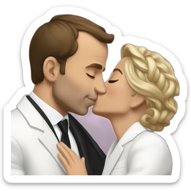 macron kiss sticker