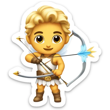 bow with arrow cupid angel archer holding a arrow sticker