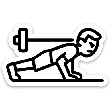 determined man doing push-ups in gym, minimal style, clean lines sticker