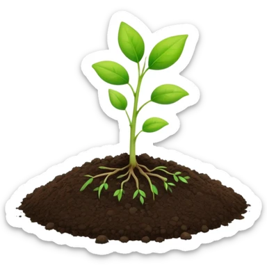 A small green seedling with two tiny leaves just sprouting from soil, with a subtle 1% symbol nearby, symbolizing incremental growth and the 1% improvement principle sticker
