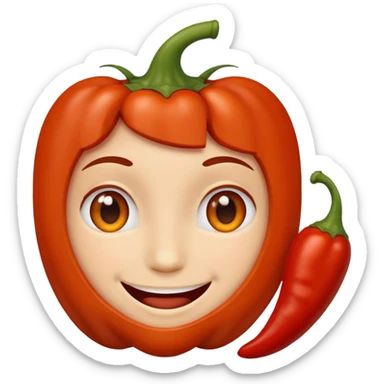 a smiling face with paprika sticker