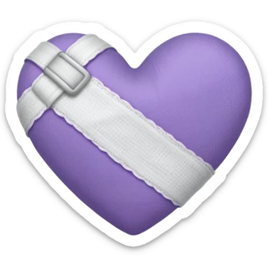 Heart Heart bandaged with subtle purple colour sticker