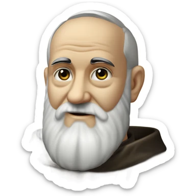 Saint Padre Pio avec un chapelet levant les deux mains visibles vers le haut et montrant ses stigmates paumes ouvertes sticker