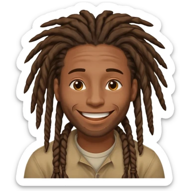 A black guy with dreads trying not to laugh sticker