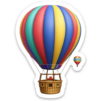 Hot air balloon above scenic ocean sticker