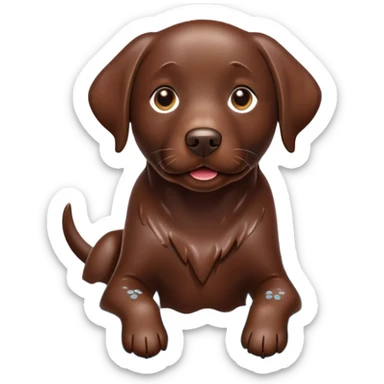 Chocolate Labrador bathes sticker
