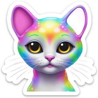 Lisa frank alien cat with antennas on head ￼ sticker