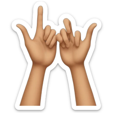 Two hands forming J U L letters with fingers sticker