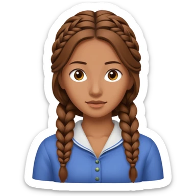 Woman with long single braid sticker