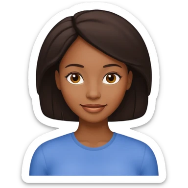 Light skinned tall black woman with bbl and dark brow hair sticker