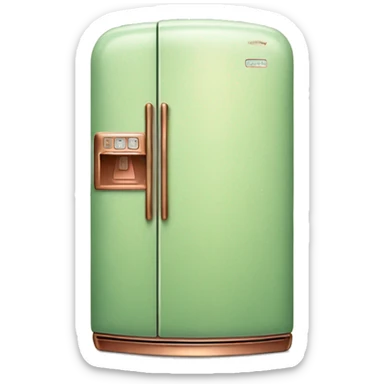 Realistic pastel green and metallic copper vintage fridge.  sticker