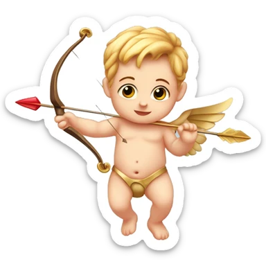 Baby Cupid with bow and arrow of love  sticker