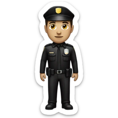 brunette dark security guard Man with black clothe sticker