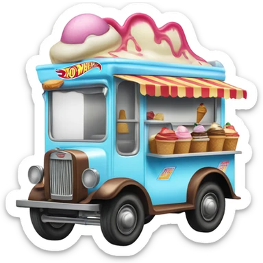 Hot wheels style, ice cream food truck from 1917 sticker