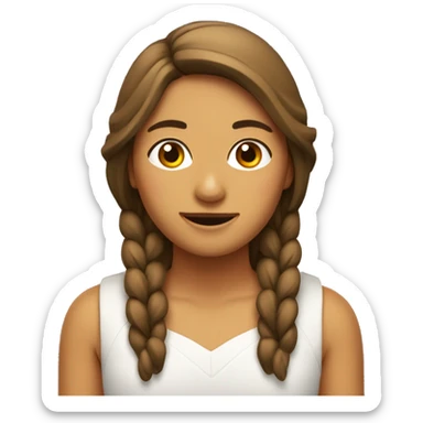 Chica castaña con espejuelos y brackets  sticker