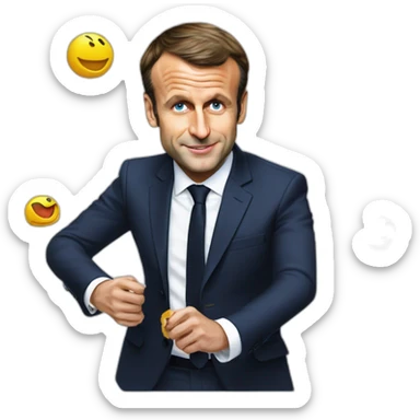 Emmanuel Macron qui joue au jeux vidéo  sticker