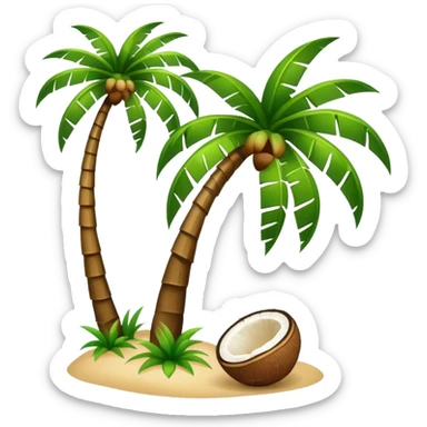 Sa'a palm tree with coconuts sticker