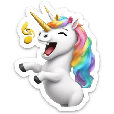 Unicorn singing  sticker