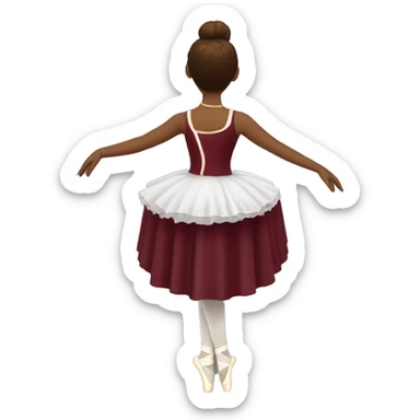burgundy music box with white ballerina standing back sticker