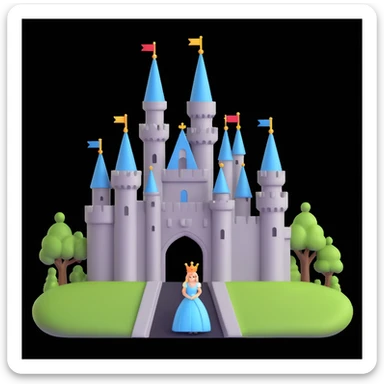 king and queen, castle background sticker