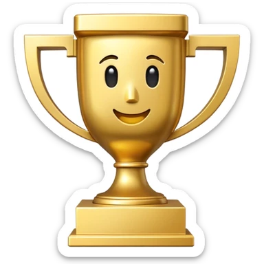 SQUARED TROPHY WITH A 6 ON IT sticker