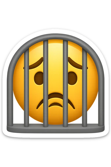 Disturbi alimentari visti come una gabbia stile emoji iphone. sticker