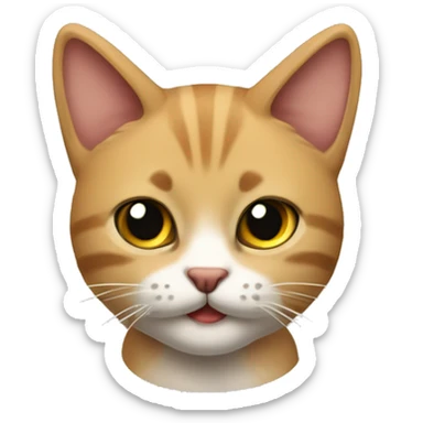 Gato con moño y lengua afuera sticker