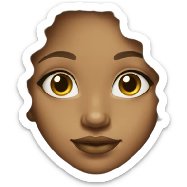 light skin black girl with long afro hair and nose pierced sticker