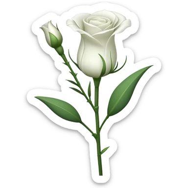 single Lisianthus, straight stem sticker