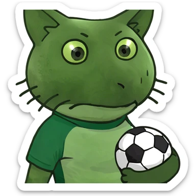 A cat playing soccer sticker